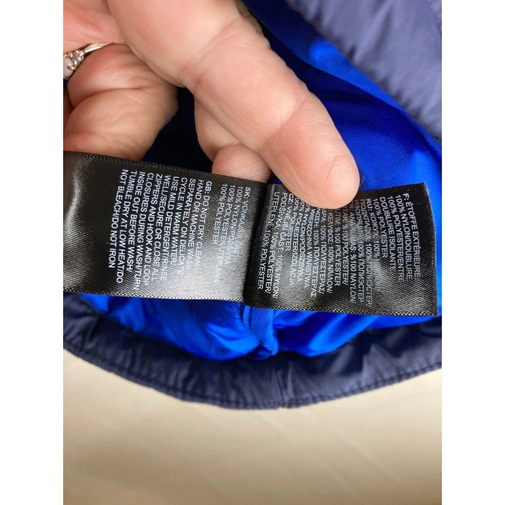 The North Face Puffer Jacket Boys XL 18/20 Mens Small Blue Quilted Zip Up Logo
